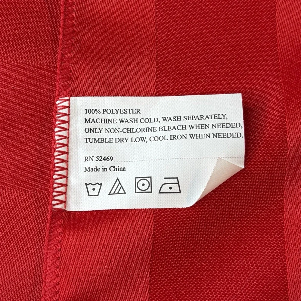Christmas Red Napkins with Green Rings Dinner‎ Party 16x17 Crisp Linens Holliday